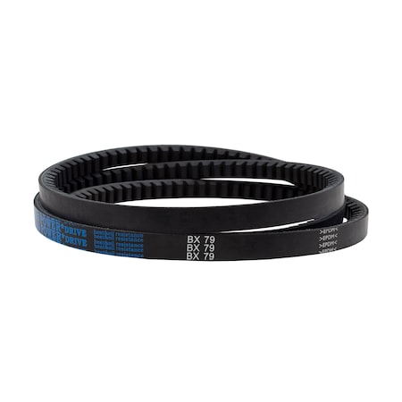 D&D BX79 Cogged, Classical V-Belt, 82 in Outside Length, 21/32 in Top Width, 13/32 in Thickness, 1 Ribs BX79